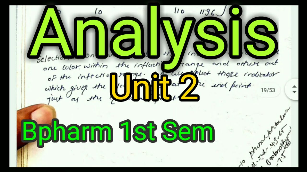 analysis unit 2 Bpharm 1st semester|| important notes.