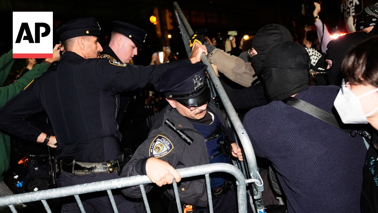 Protesters clash with police at New York ICE shooting demonstration