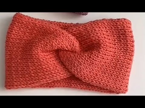 Как сделать красивый узор на Женской вязанной повязке на голову