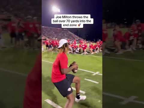 Joe Milton throws the ball over 70 YARDS at the Manning Passing Academy 🚀 #shorts