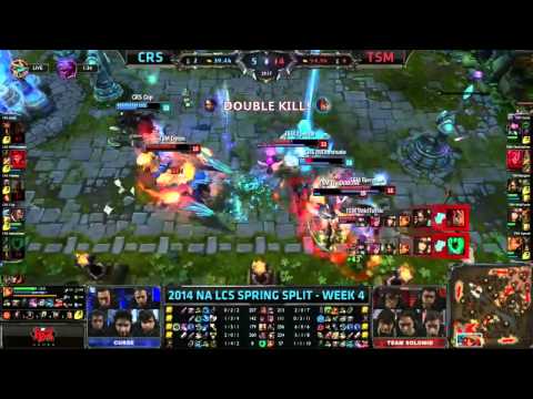 Bjergsen quadra kill with Nidalee vs Team Curse! | CRS vs TSM | 2014 NA LCS Spring Split W4D2 [HD]