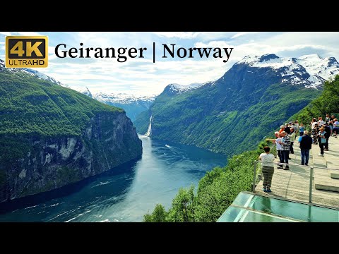 Geiranger, Norway 4K Walking Tour June 2023 - UNESCO World Heritage Geirangerfjord