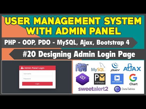 20 User Management System With Admin Panel | Designing Admin Panel Login Page