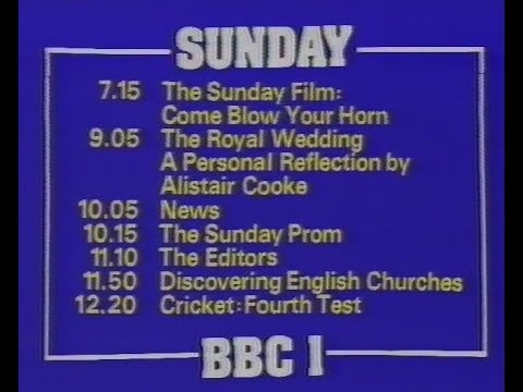 Sunday 2nd August 1981 BBC1