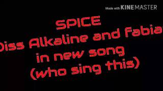 Spice - diss alkaline and fabian (who sing it)