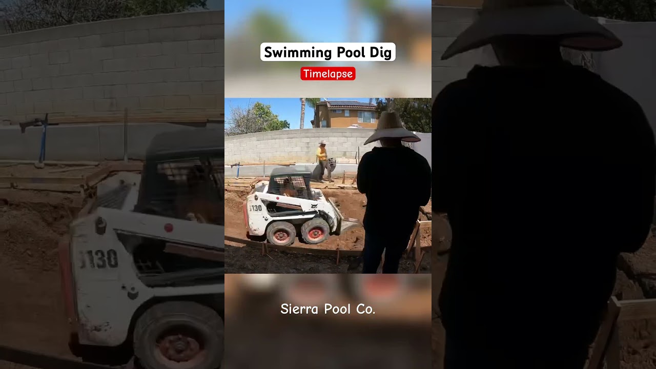 Swimming Pool Dig Timelapse! BTS start to finish #construction #construccion