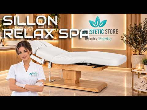 Sillon Relax Spa – Lettino Elettrico con Base in Legno Marrone Chiaro per Estetica e SPA