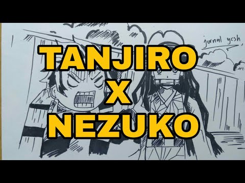 Cara Menggambar Tanjiro Dan Nezuko | Drawing Tanjiro And Nezuko | Kimetsu No Yaiba