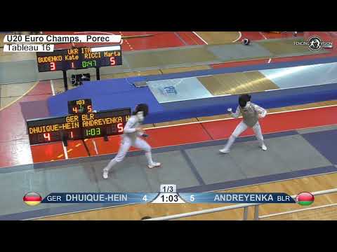 2020 xx T16 02 F F Individual Porec CRO ZC Juniors BLUE DHUIQUE HEIN GER vs ANDREYENKA BLR