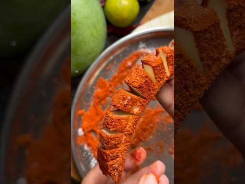 Raw mango with salt and chilli powder #love #rawmango #mango #indianfood #nepalifood