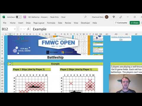 Battleship in Excel - FMWC Open qualifier round challenge