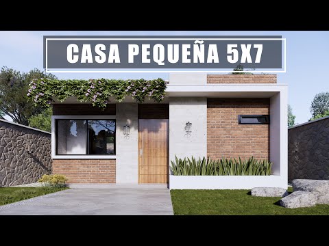 CASA PEQUEÑA DE 5X7 METROS MODERNA DE UNA PLANTA / PLANO DE CASA
