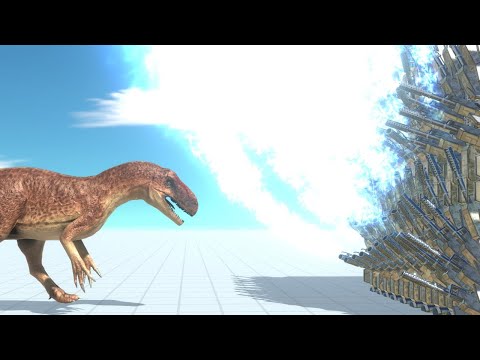 100 Blue Flamethrower vs ALL UNITS Animal Revolt Battle Simulator