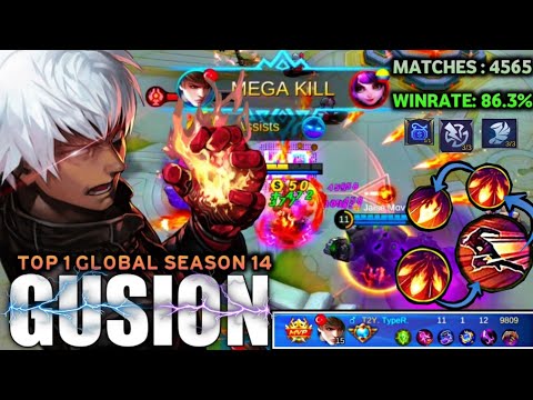 TOP 1 GLOBAL S14 ~ 4K MATCHES GUSION INSANE SPEED KILLS COMBO ! GUSION GAMEPLAY BY TYPER
