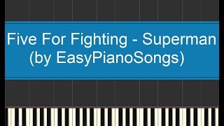 Superman (Five for Fighting) - easy piano cover synthesia + DOWNLOAD midi and sheet