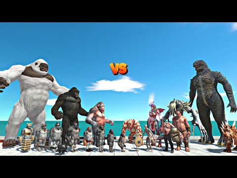 Mutant Primates vs Infernals on Lava Box Arena - Animal Revolt Battle Simulator