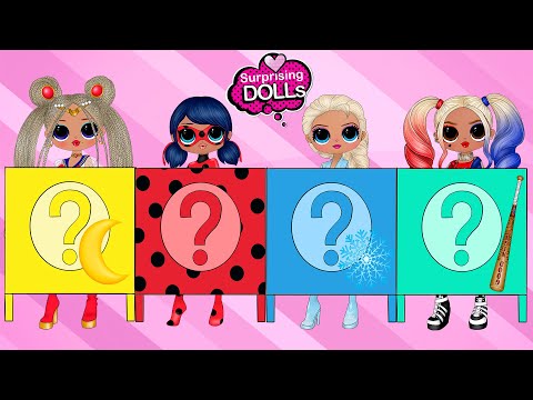 Ladybug, Elsa, Harley Quinn y Sailor Moon se Cambian de Ropa - Muñecas de Papel