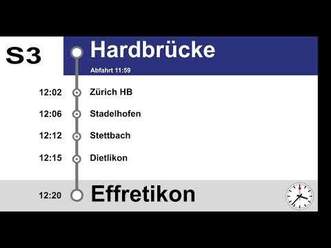 ZVV Ansagen, S3 (Zürich Hardbrücke-Effretikon) Bauarbeiten Special