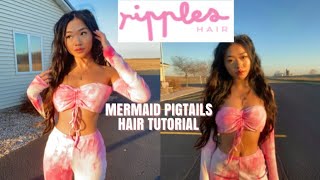 Easy Mermaid Pigtails Hair Tutorial 🧜‍♀️ Ft. RipplesHair