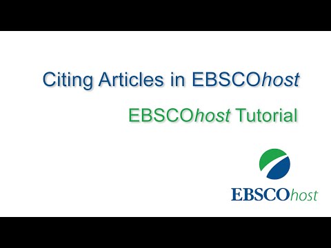 Film: Citing Articles on EBSCOhost