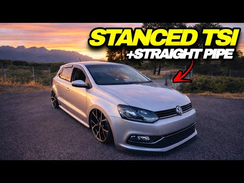 This STRAIGHT PIPED Bagged VW POLO TSI is LOUD & LOW #stance🔥😭 #vw #tsi 
