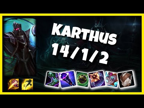 Karthus vs Warwick NA Challenger JUNGLE (14/1/2) Gameplay Replay - Patch 10.23