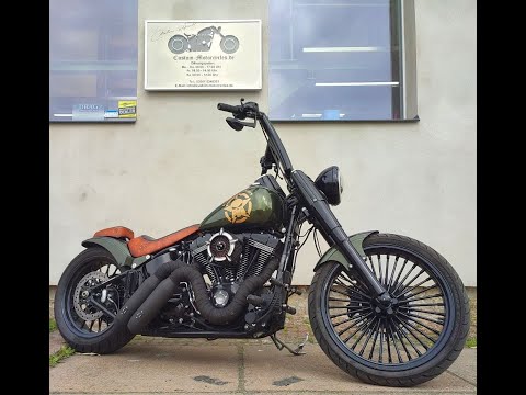 Harley Davidson Softail mit MCJ Klappenauspuffanlage