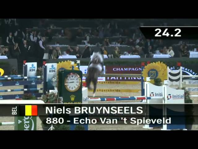 Father of this Embryo is the CSI 1.60m jumping Stallion Echo van't Spieveld with rider Niels Bruynseels.