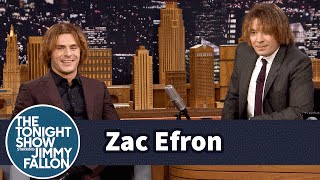 Zac Efron and Jimmy Try Out Zac's Crimped Eighth-Grade Hairstyle