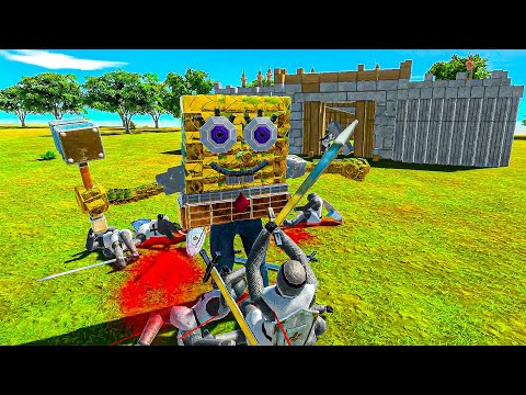 SpongeBob is attacking the castle - Animal Revolt Battle Simulator