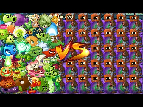 PvZ 2 All Plants 1 Plant Food Vs 99 Brickhead Zombie - Who Will Win?