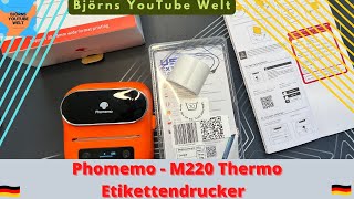 Phomemo Thermodrucker Etikettendrucher M220 - kleiner kompakter unkomplizierter Drucker mit  Akku
