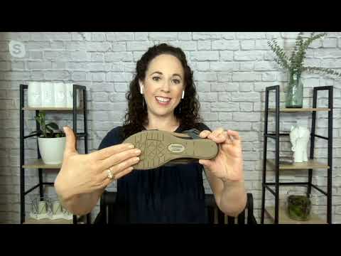 Earth Origins Leather Asymmetrical Strap Wedges - Poppy on QVC