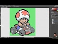 Toad Super Mario Kart Pixel Art Timelapse
