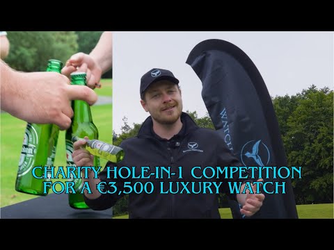 Sponsored charity golf event with a hole in one competition to win a luxury watch worth €3,500