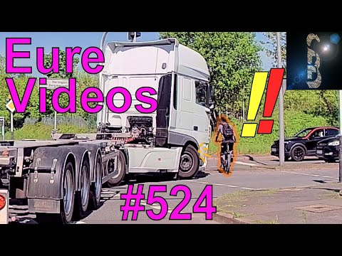 Eure Videos #524 - Dashcam Abbiegender LKW übersieht Fahrrad Fehlender Schulterblick Betrunken