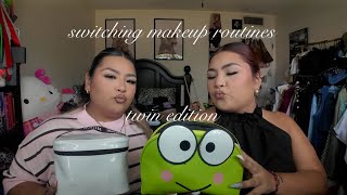 SWITCHING MAKEUP ROUTINES WITH MY TWIN ✧