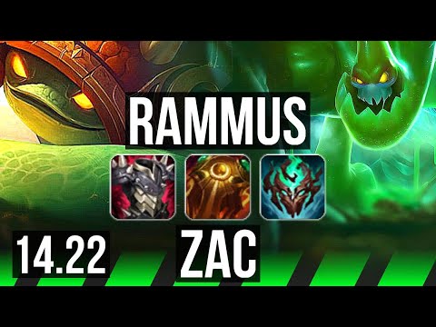 RAMMUS vs ZAC (JGL) | 1200+ games | KR Master | 14.22