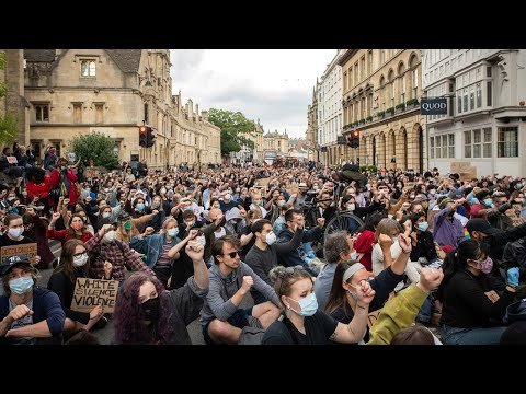 Protesters demand removal of Cecil Rhodes statue in Oxford