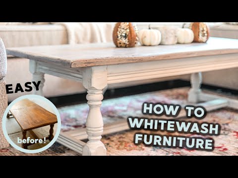 How to Whitewash & Distress Furniture: DIY Farmhouse Coffee Table (easy & budget-friendly)
