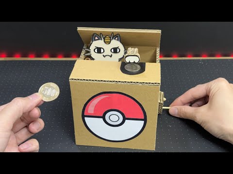 How to make Cat steeling Coin bank   Cardboard DIY