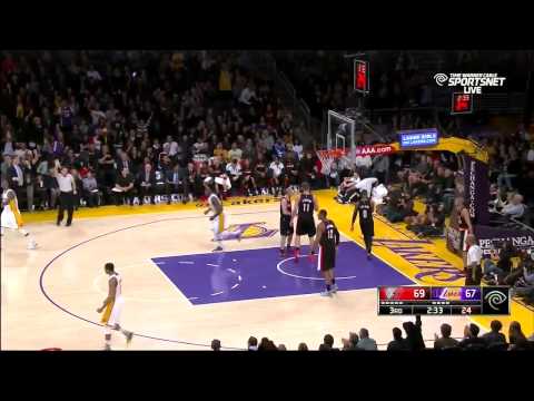Tarik Black Fastbreak Dunk Blazers vs Lakers January 11, 2015 NBA Season 2014 15