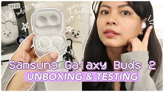 Samsung Galaxy Buds 2 Unboxing & Testing + Accessories  ❤︎ | Emmy Lou