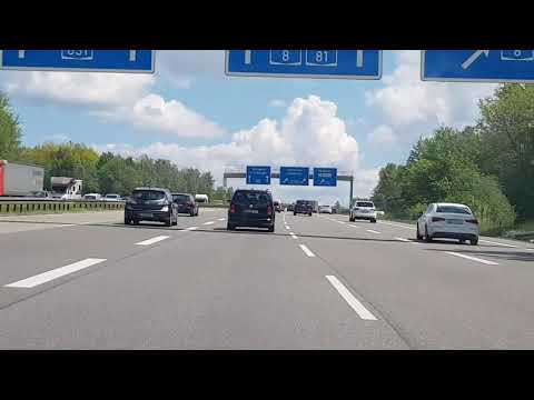 Scenic Drive Autobahn A5 | Driving in Stuttgart  Germany - 4K Driving Tour