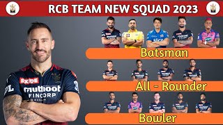 IPL 2023 : Royal Challengers Bangalore Team Best Squad For IPL 2023 । Rcb Sqaud Ipl 2023