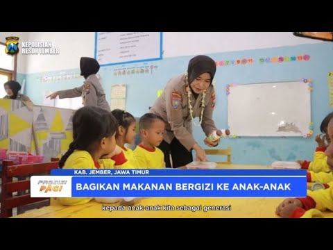 POLRES JEMBER DUKUNG PROGRAM PEMBAGIAN MAKANAN BERGIZI GRATIS UNTUK ANAK-ANAK