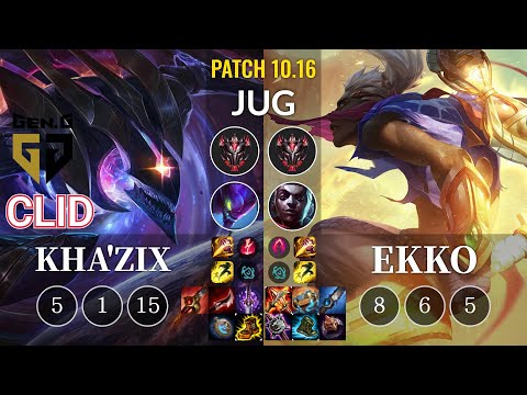 GEN Clid Kha'Zix vs Ekko Jungle - KR Patch 10.16