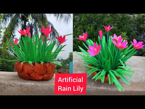 Home Decoration Idea/Artificial paper leaf/Rain lily paper flower/DIY flower vase