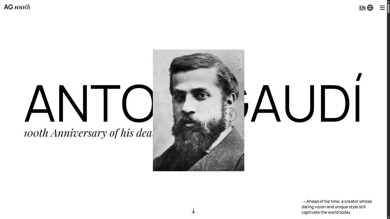 Prezentačný web – Antoni Gaudí (interakcie)