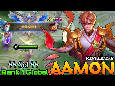 MANIAC + 18 Kills Aamon with Deadly Shards! - Top 1 Global Aamon by ϟϟ Sid ϟϟ - Mobile Legends